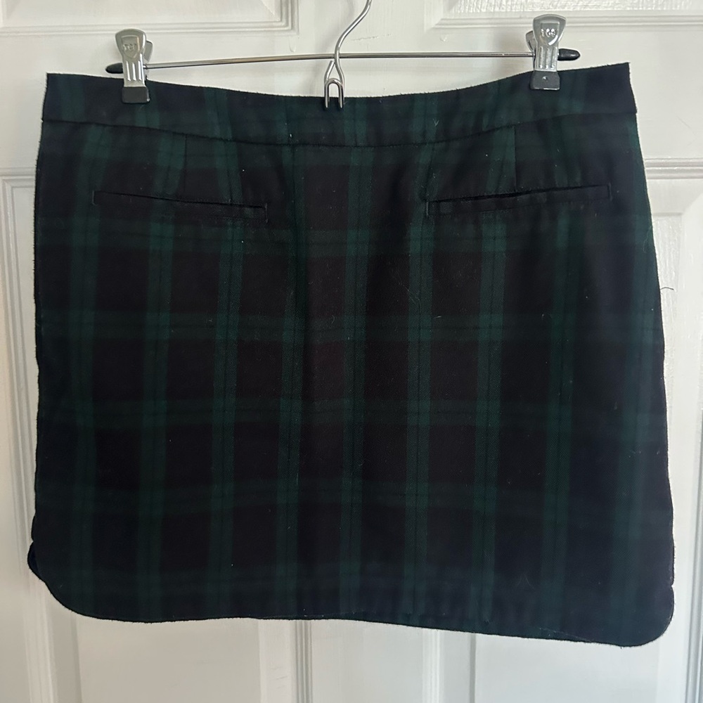 GAP Black and Green Plaid Mini Skirt
